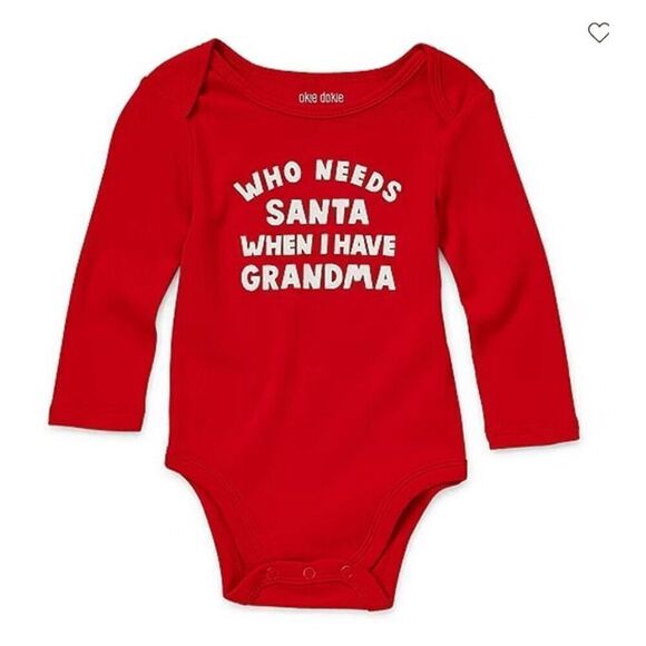 Who Needs Santa When Ive Got Grandma One Piece Size 24M Christmas New Okie Dokie - Picture 1 of 2